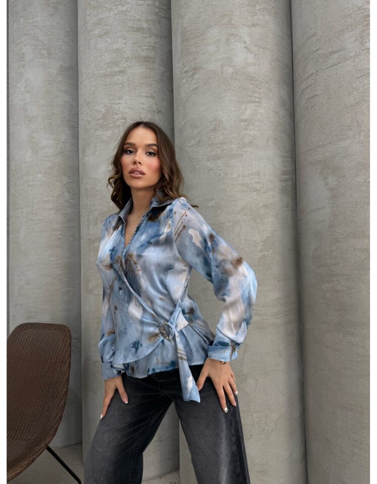 Tokalı Saten Gömlek