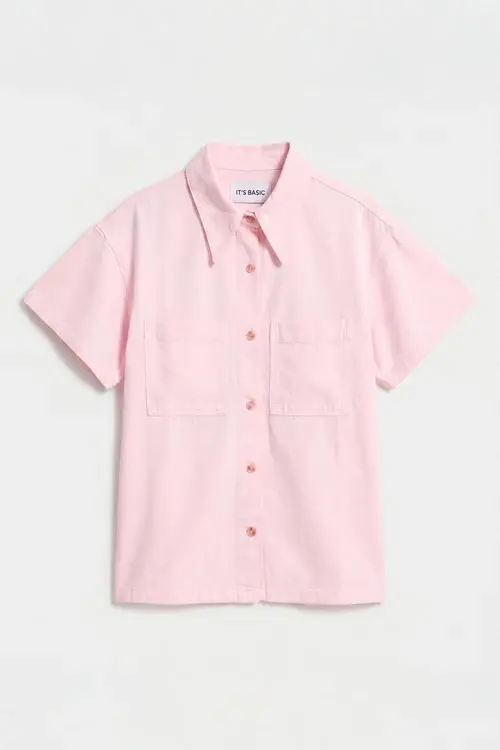 Oversize %100 Koton Pamuk Denim Gömlek