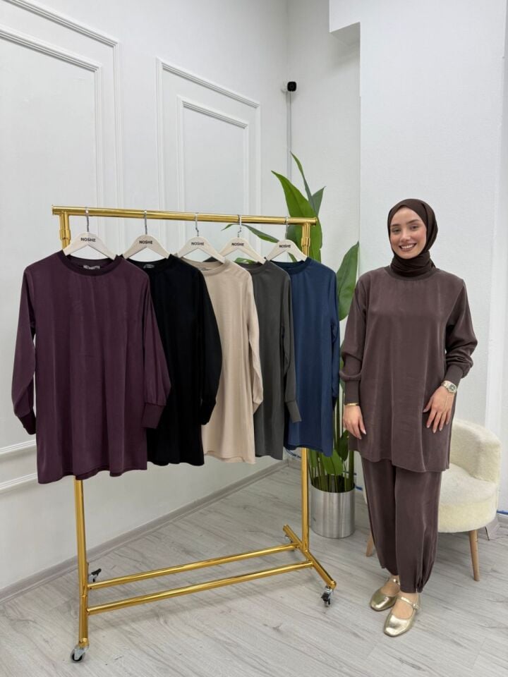 Manşet Detaylı Şık Kupra Kumaş Tunik