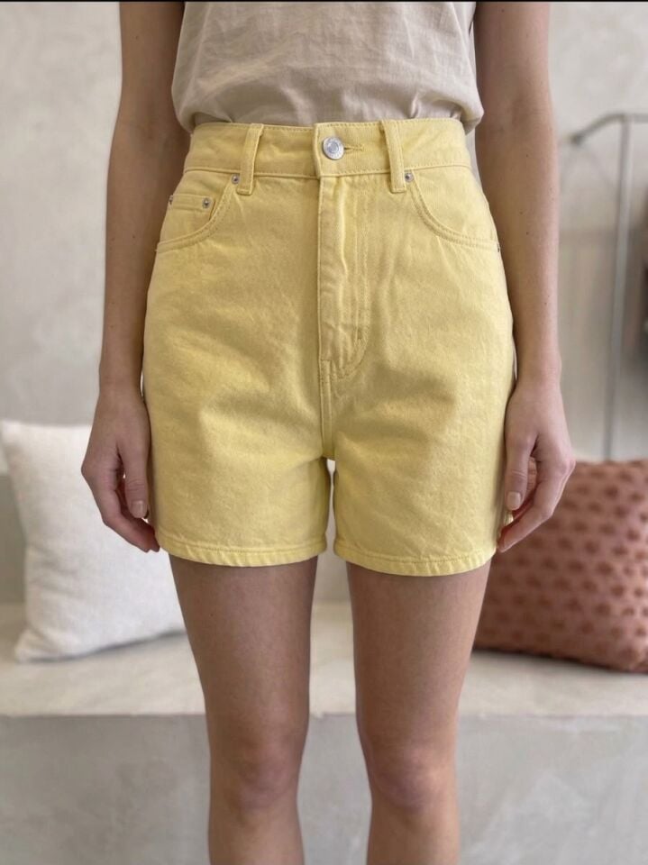 Mom Fit Rahat Kesim Midi Boy %100 Koton Denim Şort