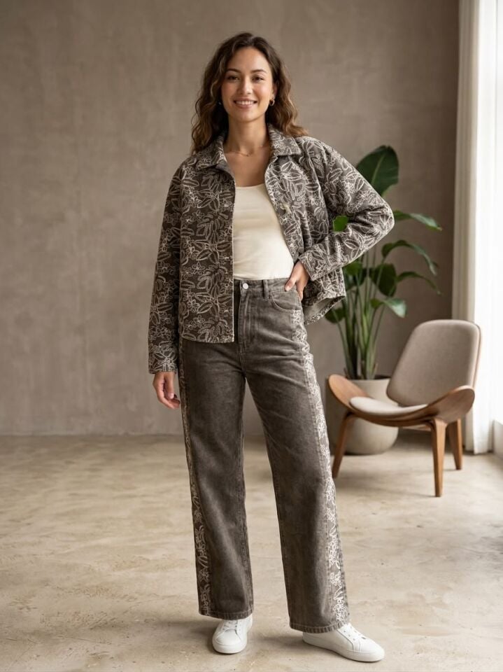 Nakış Detay Denim Jean