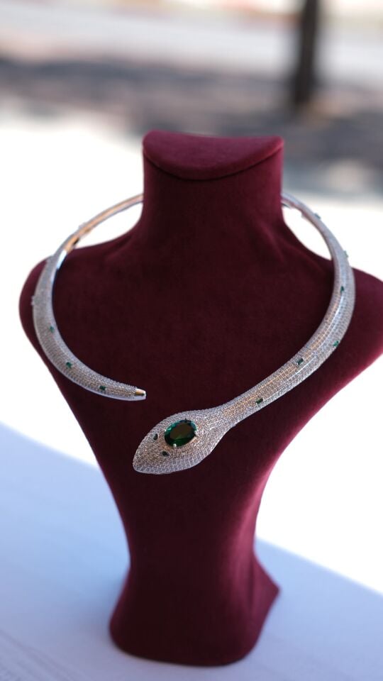 Zirkon Yılan Kolye Choker